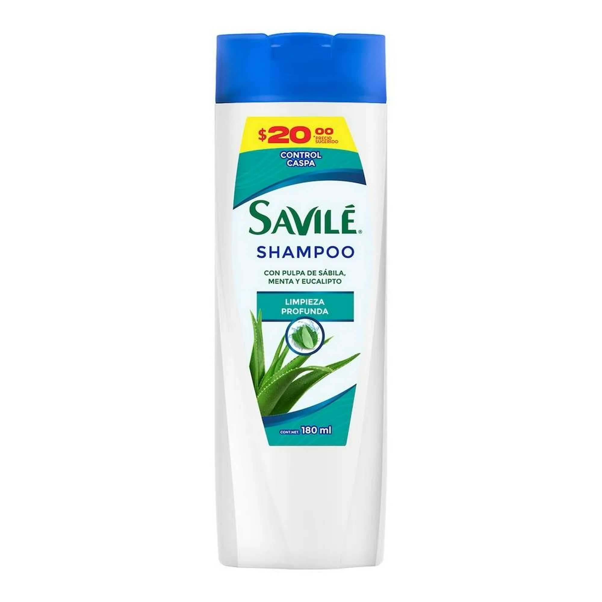 Savilé Shampoo con Pulpa de Sábila, Menta y Eucalipto 180ml